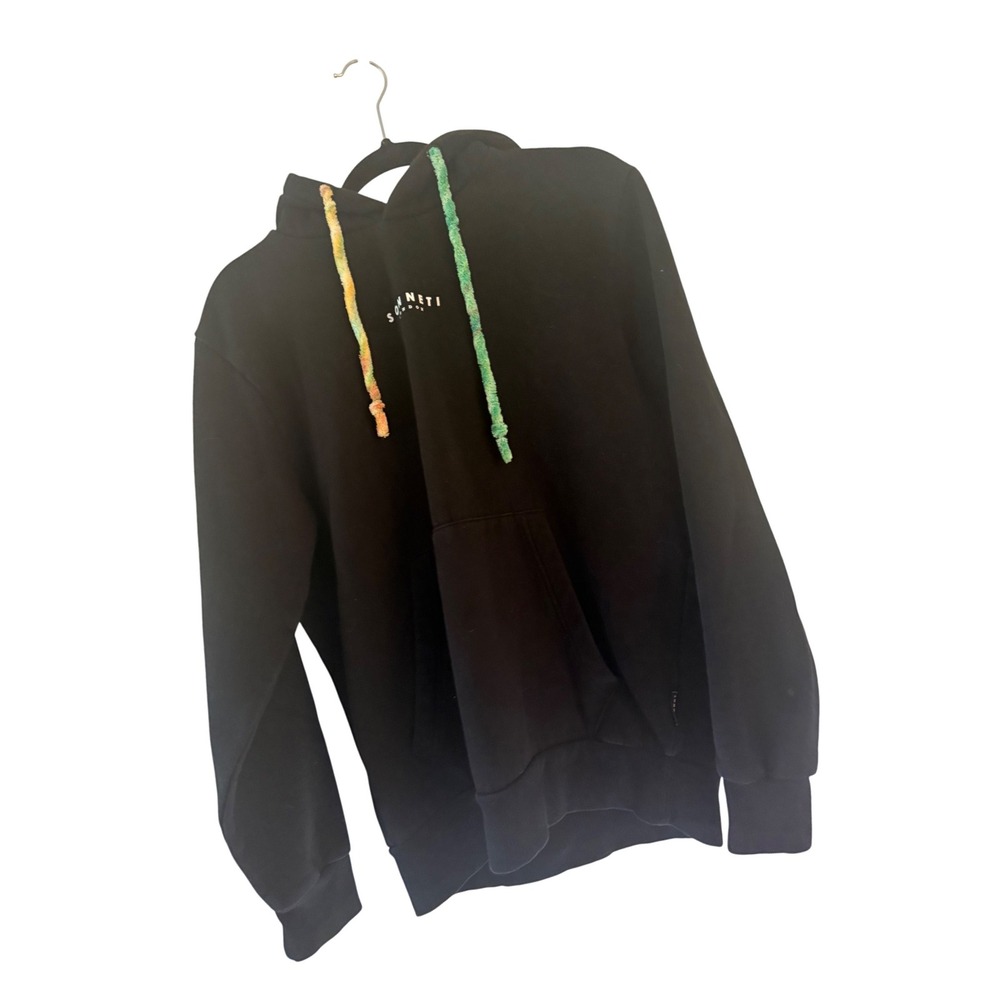 Sonneti London Hoodie Pullover Sweatshirt Drawstring Black Mens‎ Size M